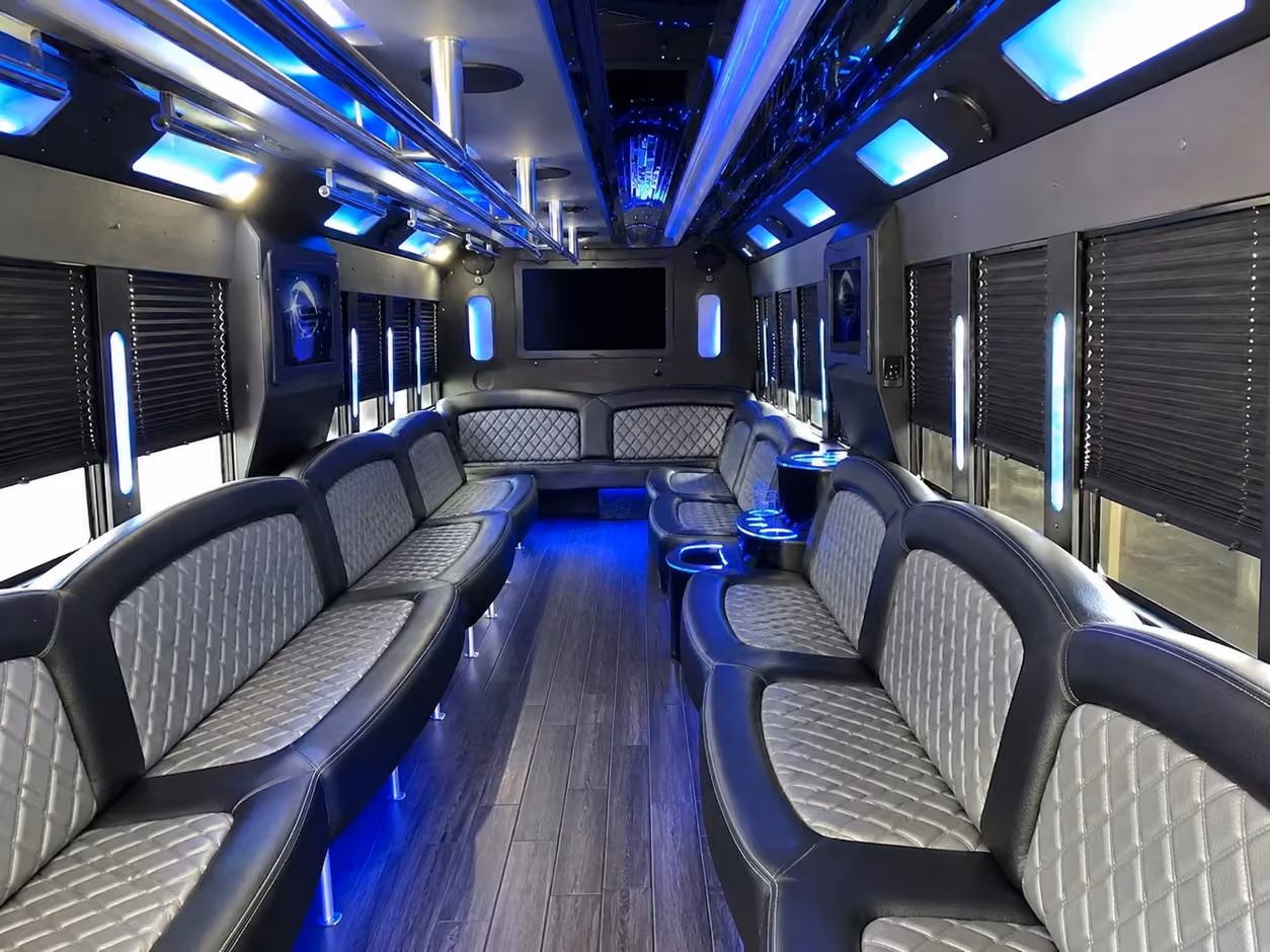 15 passenger party bus inside