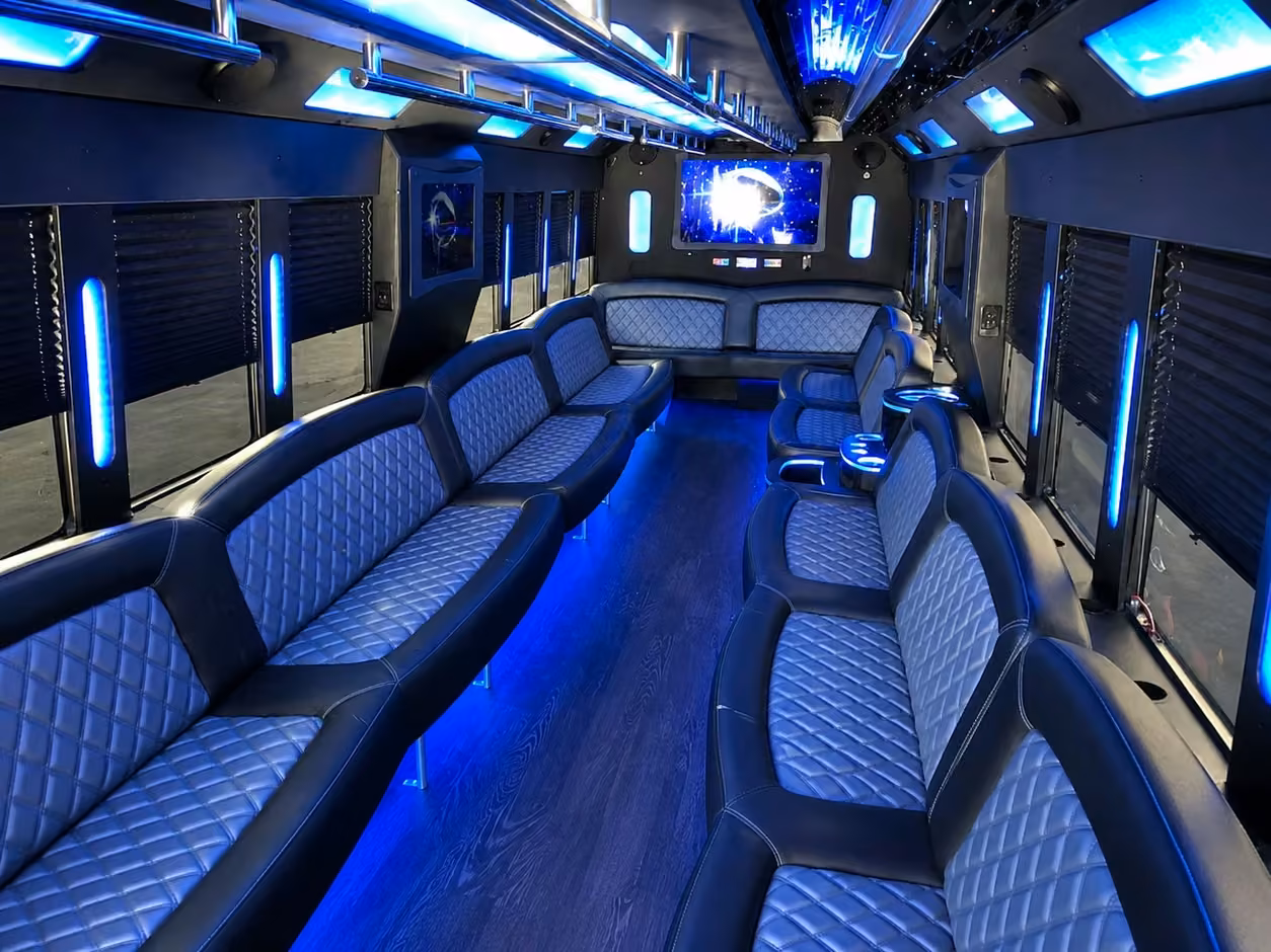 25 passenger party bus interior